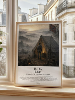 R. E. Lee Bookish Wall Art by Douglas Southall Freeman – framed print by a bright window
