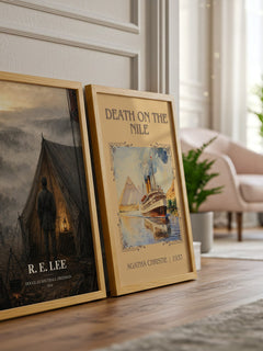 R. E. Lee watercolour print framed by window – literary home decor