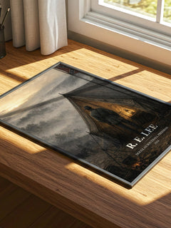 R. E. Lee watercolour book poster framed on wall – non fiction wall art