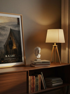 R. E. Lee watercolour print on bookshelf – Douglas Southall Freeman fan gift