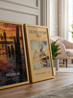 Pulphead watercolour print framed by window – literary home decor