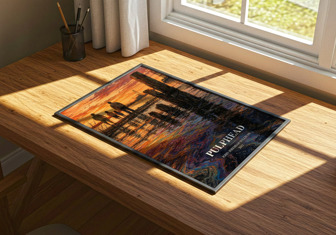 Pulphead watercolour book poster framed on wall – non fiction wall art