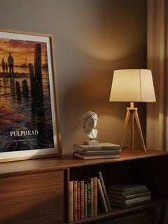 Pulphead watercolour print on bookshelf – John Jeremiah Sullivan fan gift