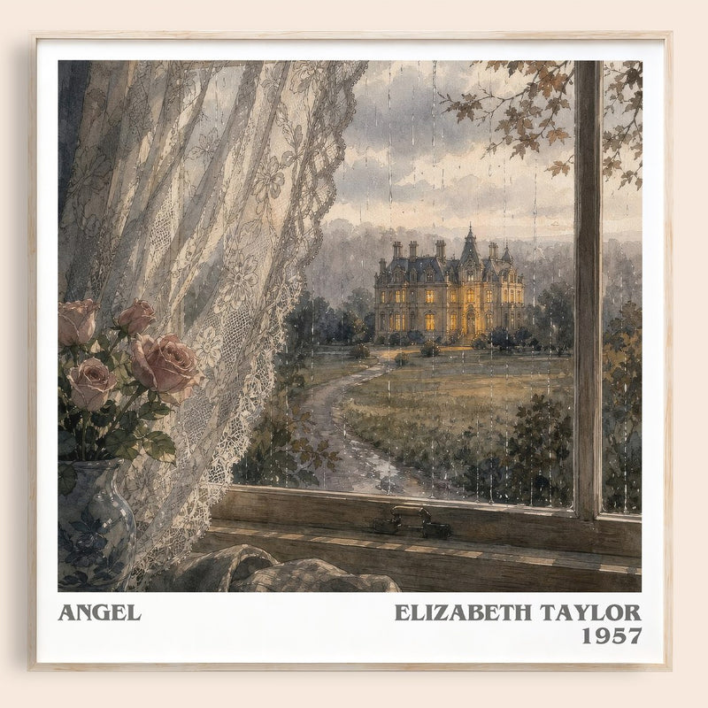 Angel literary book poster by Elizabeth Taylor – framed literary art print