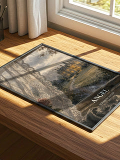 Angel watercolour book poster framed on wall – satire wall art