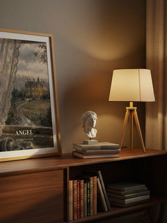 Angel watercolour print on bookshelf – Elizabeth Taylor fan gift