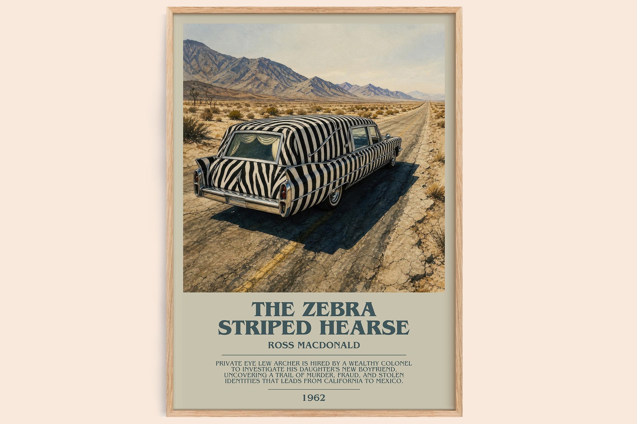 The Zebra Striped Hearse Bookish Wall Art by Ross Macdonald