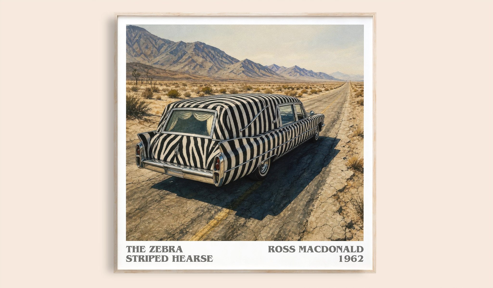 The Zebra Striped Hearse Literary Art Print by Ross Macdonald