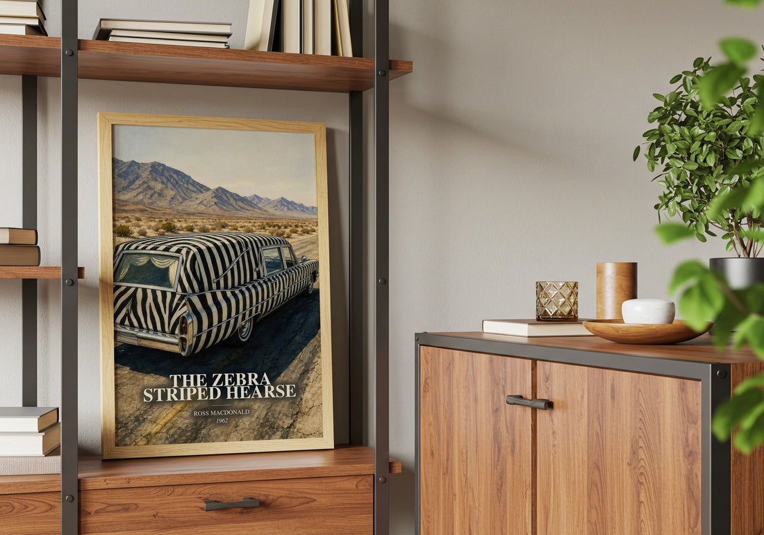 The Zebra Striped Hearse book watercolour illustration paper finish options – matte satin gloss