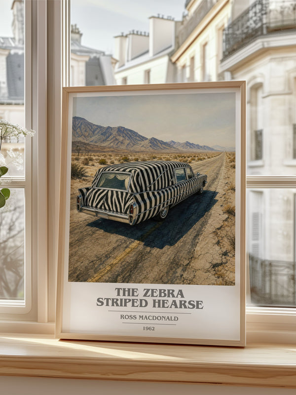 The Zebra Striped Hearse book cover poster colour and style options – Ross Macdonald book art