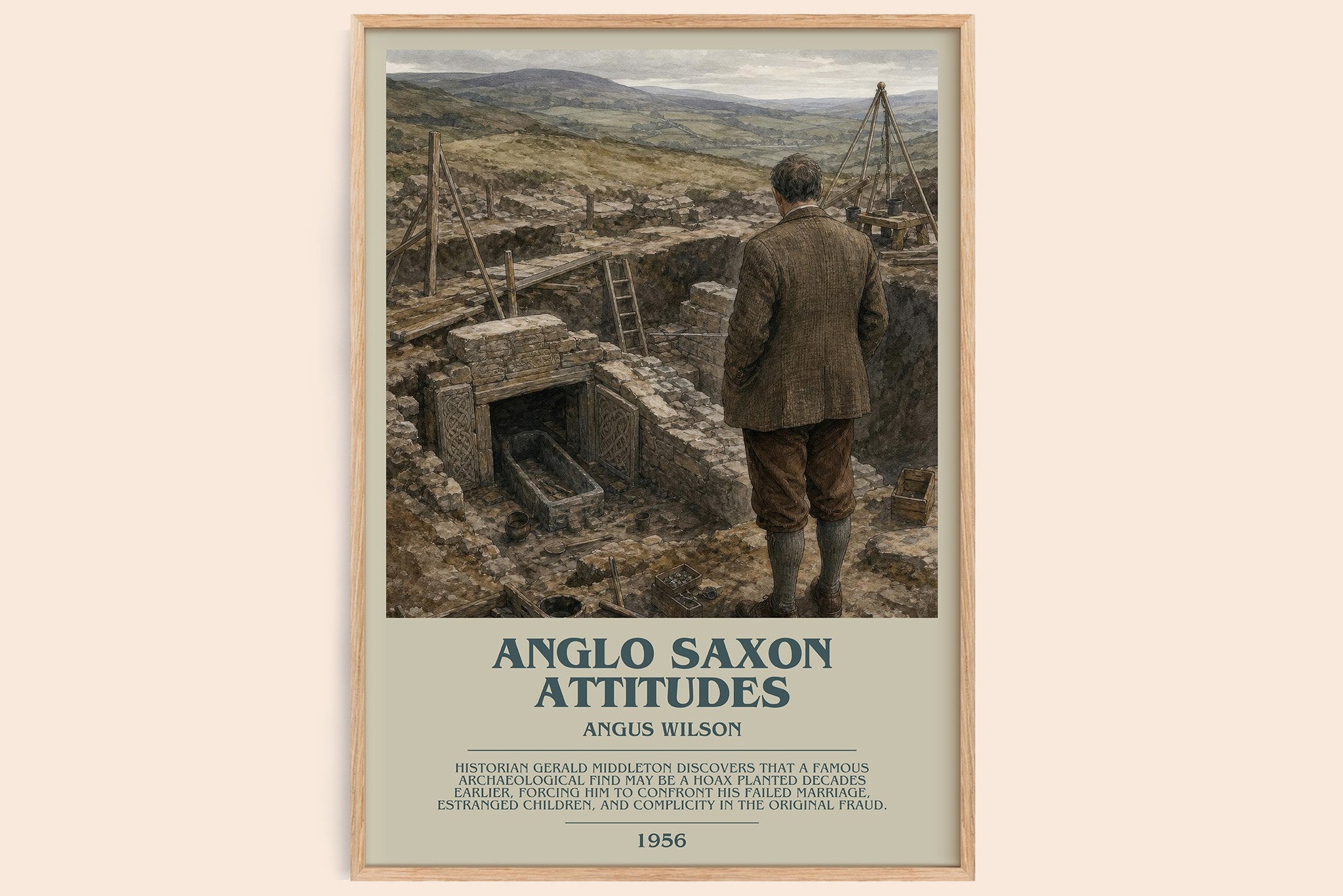 Anglo Saxon Attitudes Bookish Wall Art by Angus Wilson