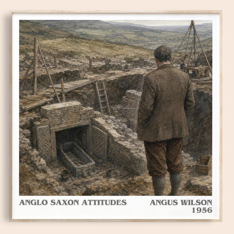 Anglo Saxon Attitudes literary book poster by Angus Wilson – framed literary art print