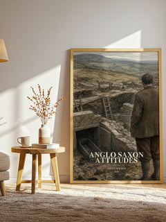 Anglo Saxon Attitudes watercolour print in frame leaning in hallway – literary fiction wall art