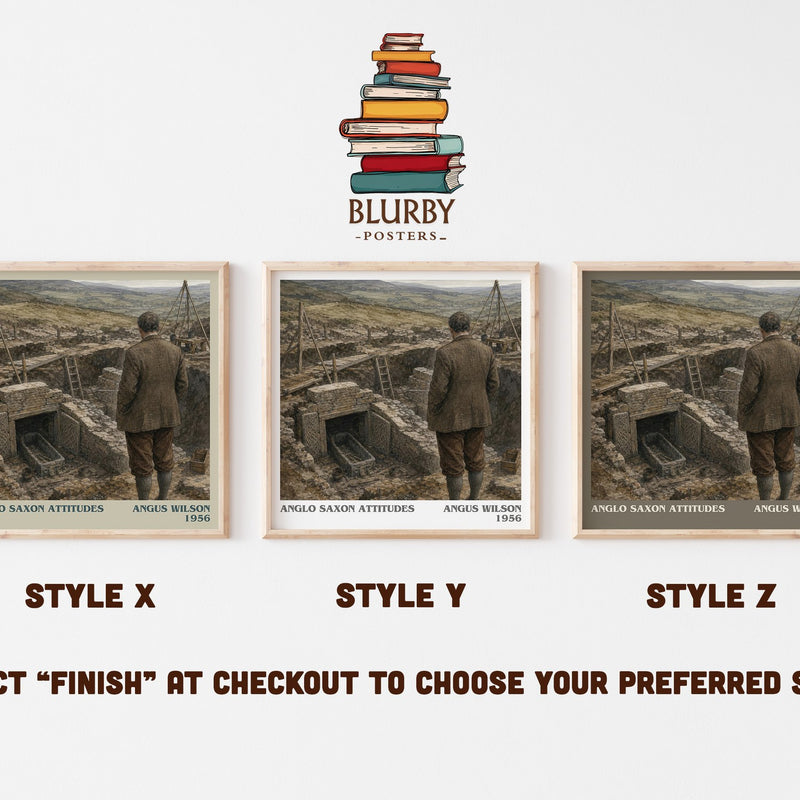 Anglo Saxon Attitudes literary print in frame leaning in hallway – literary fiction wall art