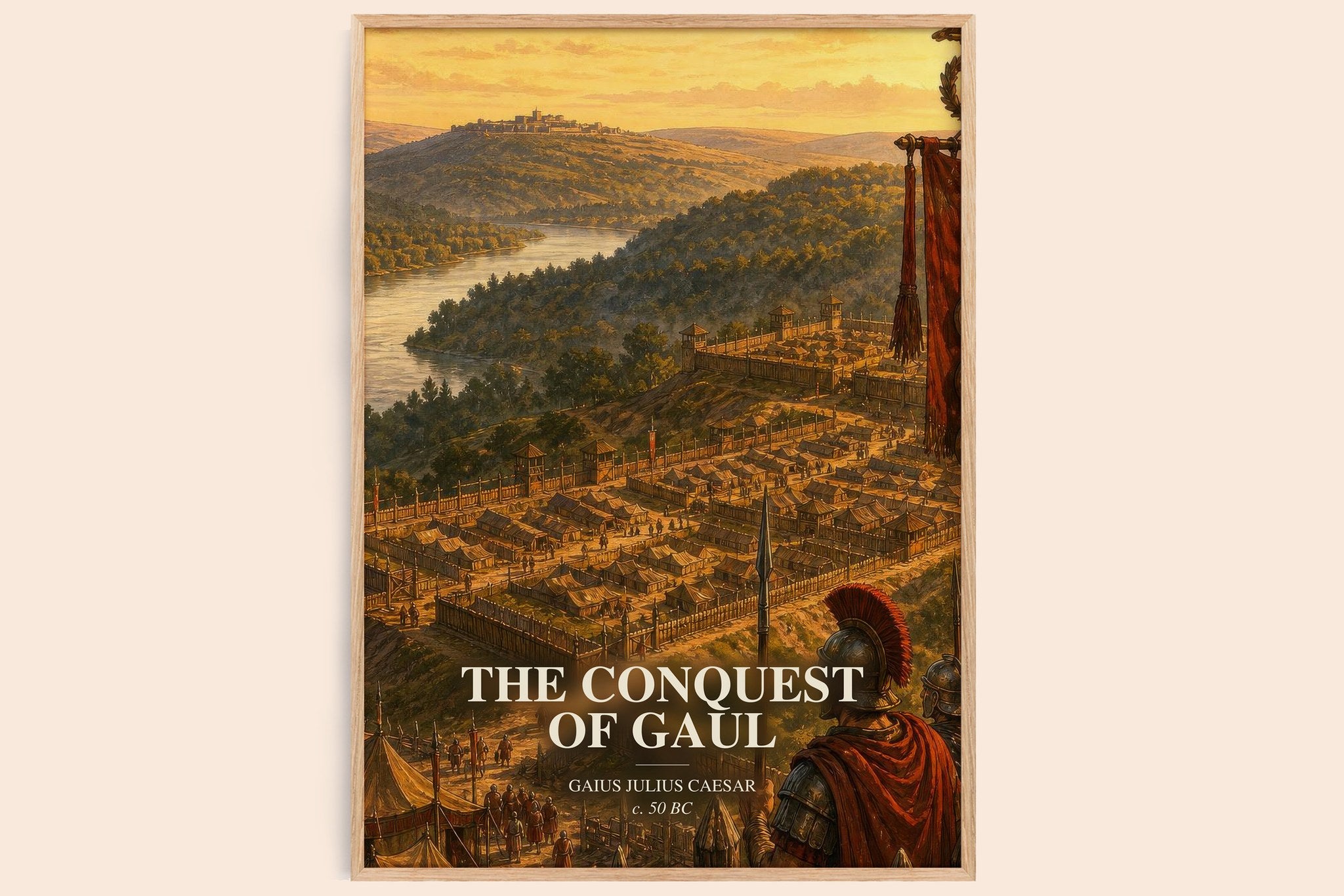 Conquest Of Gaul Book Watercolour Illustration by Gaius Julius Caesar