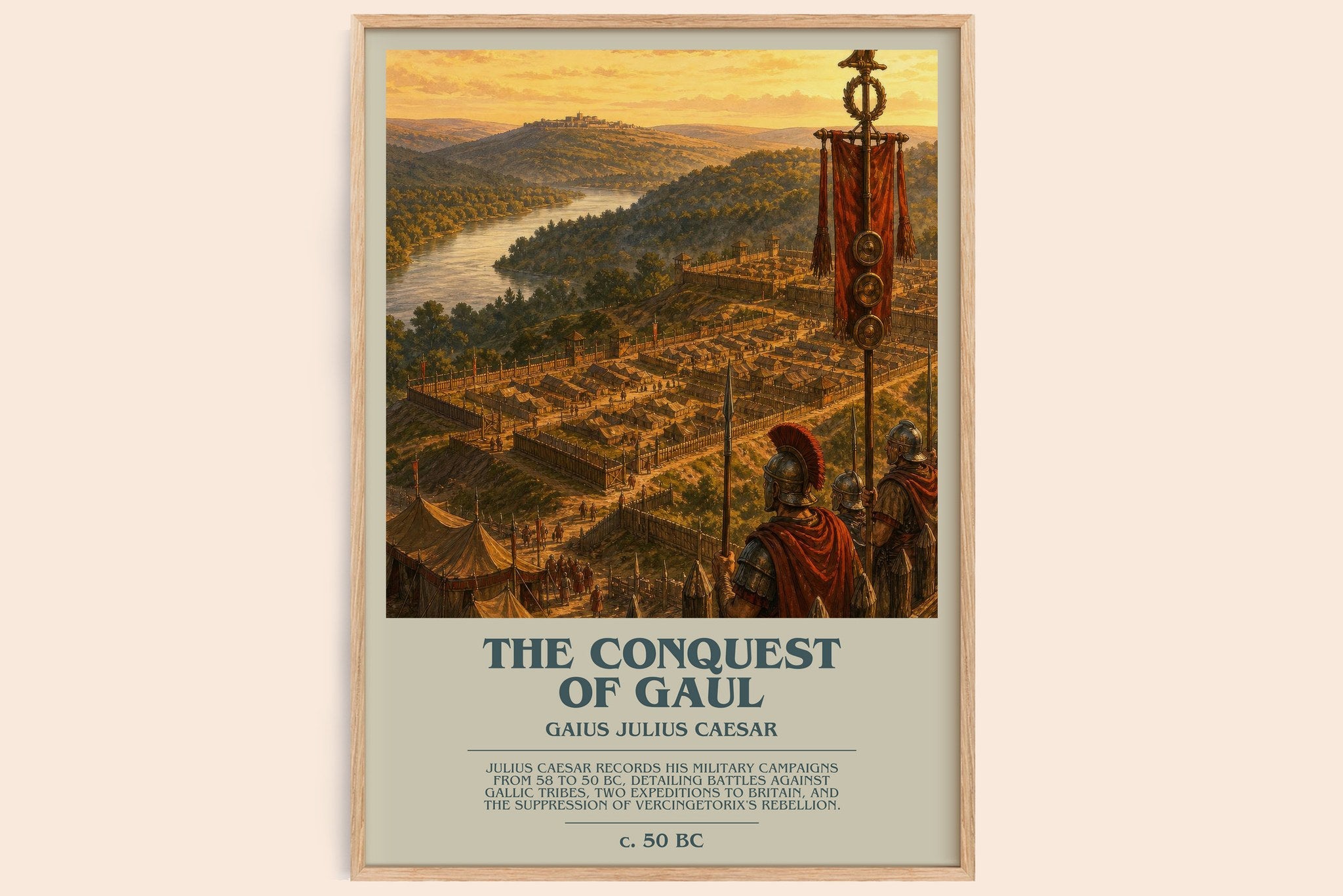 The Conquest Of Gaul Bookish Wall Art by Gaius Julius Caesar