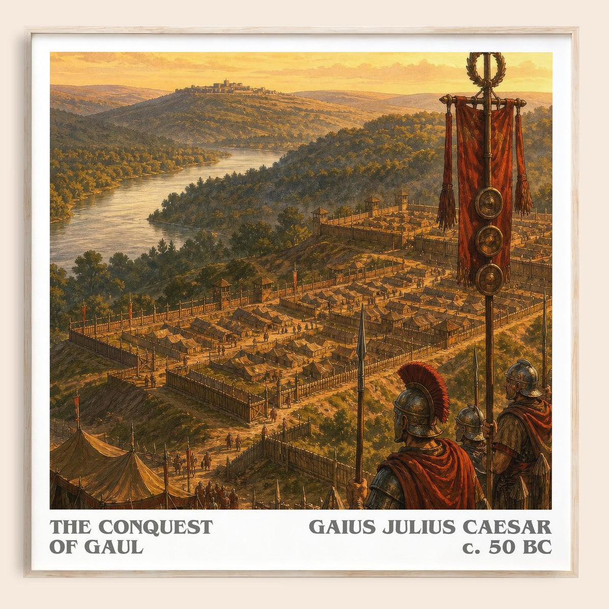 The Conquest Of Gaul literary book poster by Gaius Julius Caesar – framed literary art print