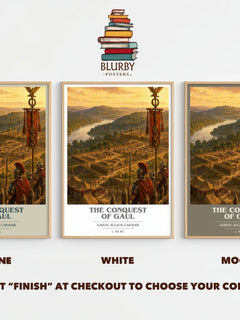 The Conquest Of Gaul book cover print framed by window – Stone, White and Mocha side by side – choose your colour