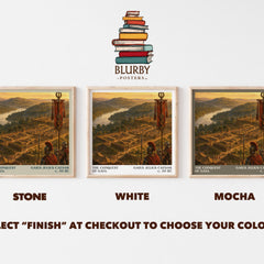 The Conquest Of Gaul literary print framed by window – Stone, White and Mocha square prints side by side – choose your colour