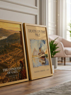 The Conquest Of Gaul watercolour print framed by window – literary home decor