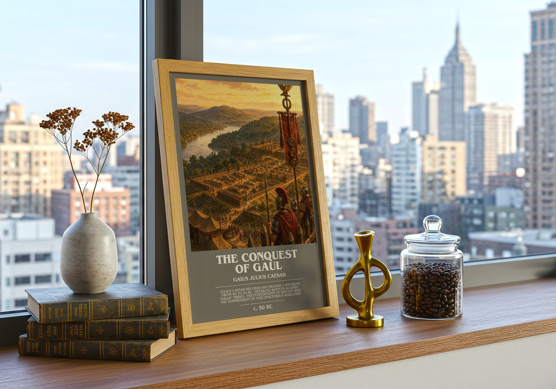 The Conquest Of Gaul bookish poster colour and style options – Gaius Julius Caesar book art