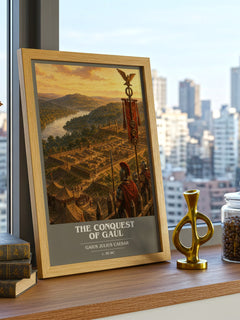 The Conquest Of Gaul book cover poster colour and style options – Gaius Julius Caesar book art