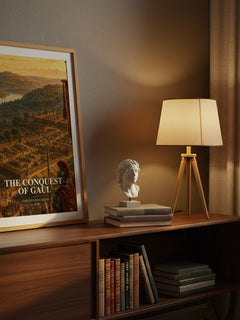 The Conquest Of Gaul watercolour print on bookshelf – Gaius Julius Caesar fan gift