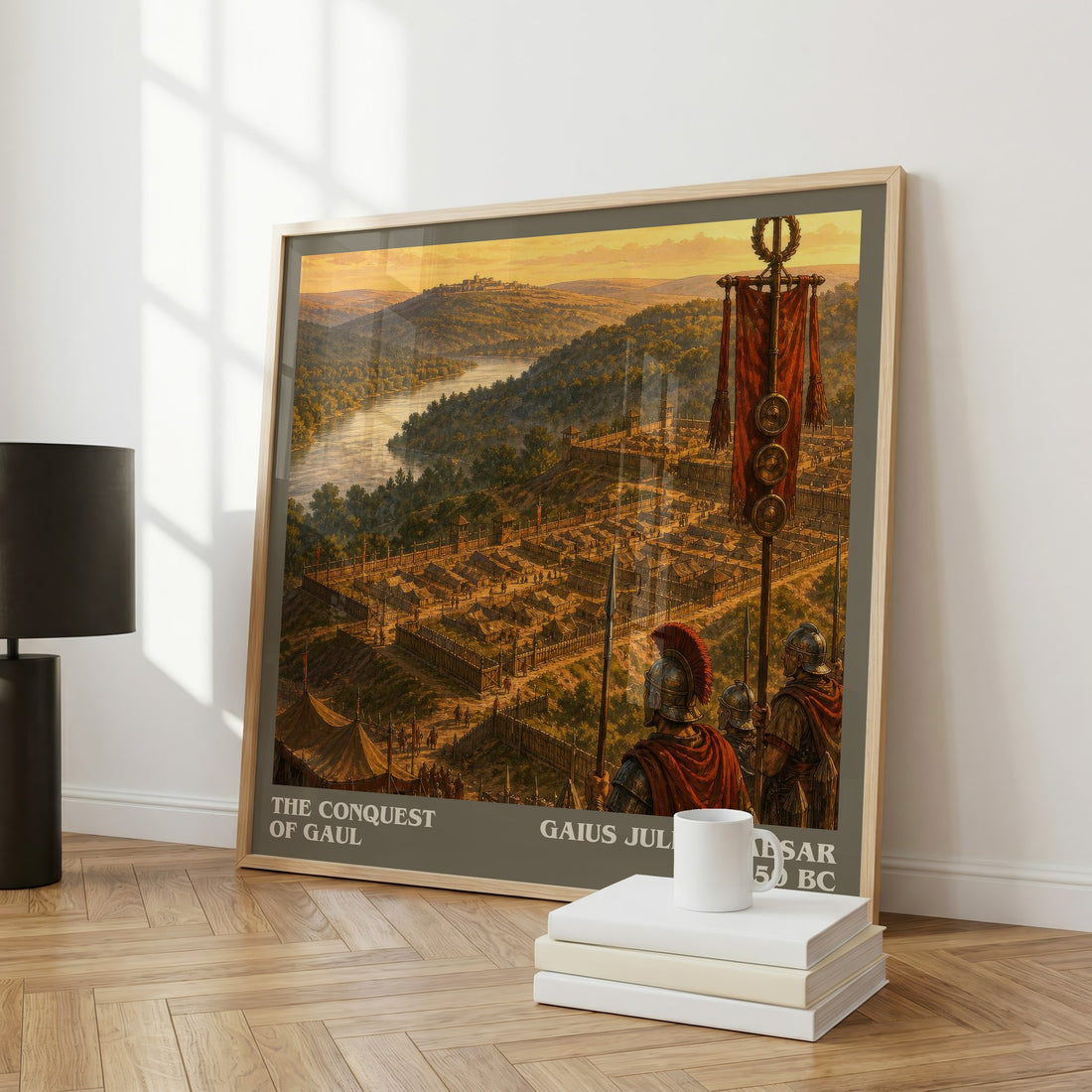 The Conquest Of Gaul literary art print colour and style options – Gaius Julius Caesar book art
