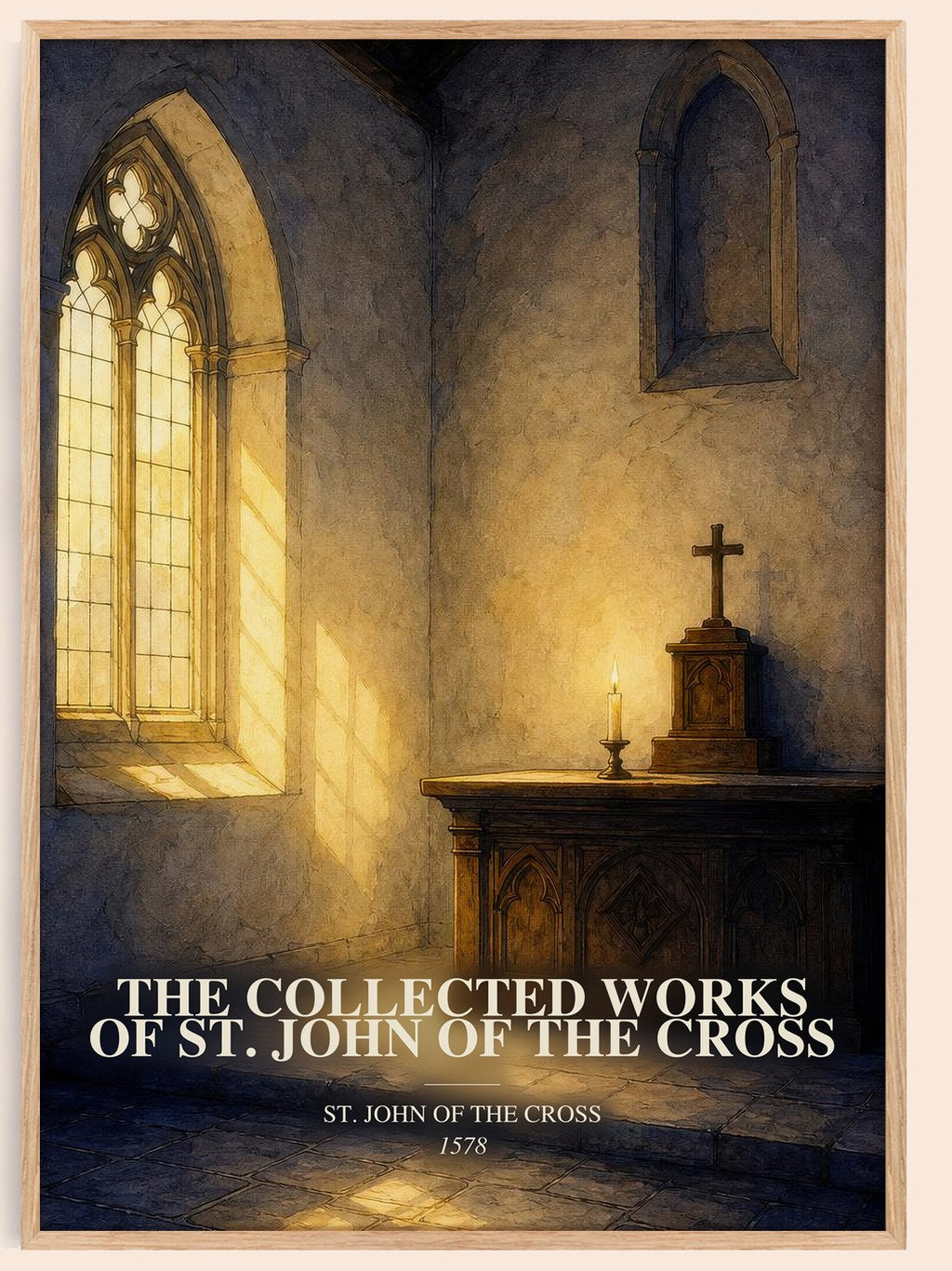 The Collected Works of St. John of the Cross watercolour book poster by St. John of the Cross – framed literary art print