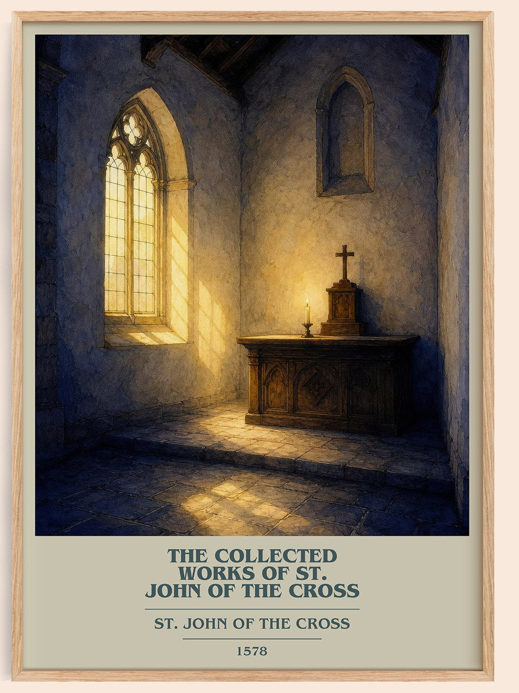 The Collected Works of St. John of the Cross book cover book poster by St. John of the Cross – framed literary art print