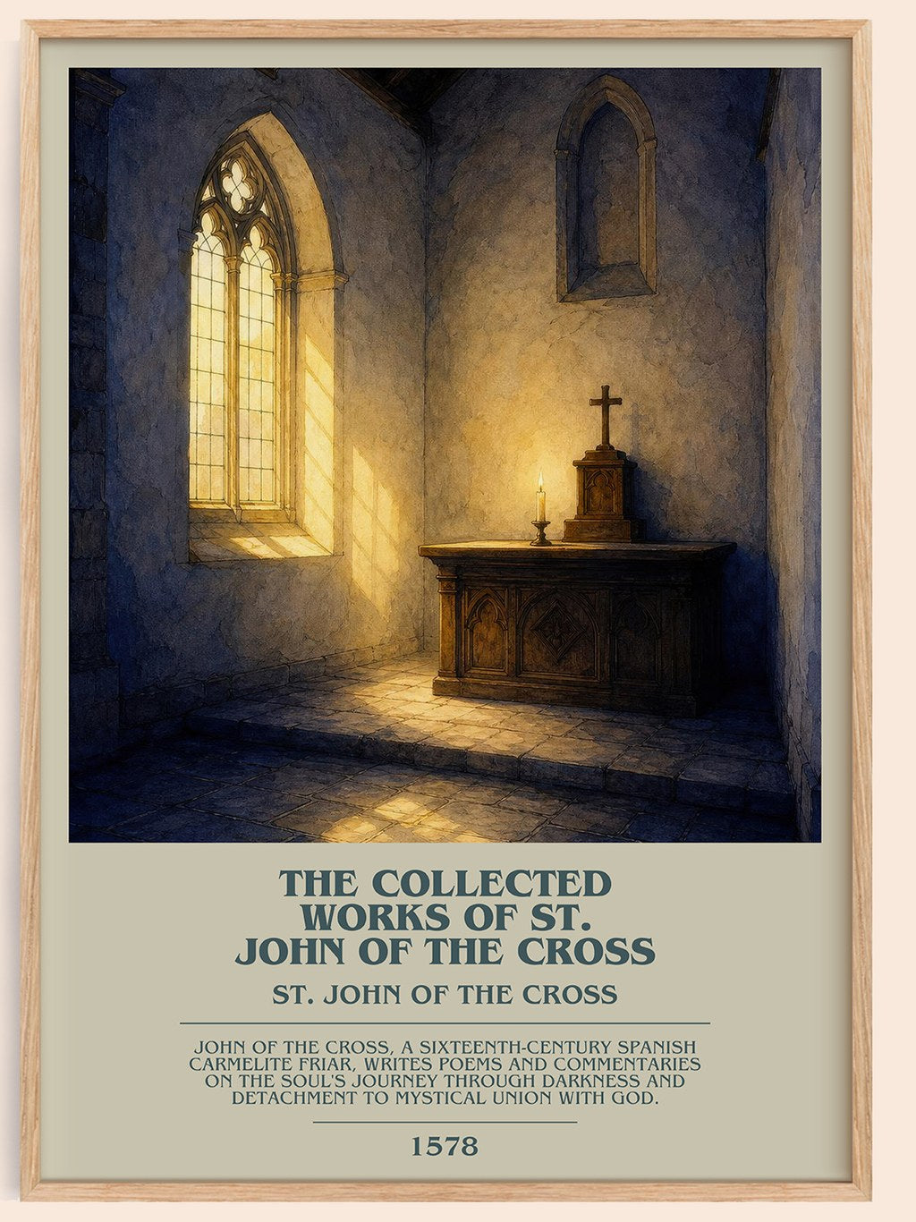 Collected Works of St. John of the Cross Bookish Wall Art by S. Cross – framed poster