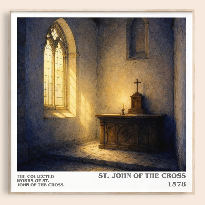 The Collected Works of St. John of the Cross literary book poster by St. John of the Cross – framed literary art print