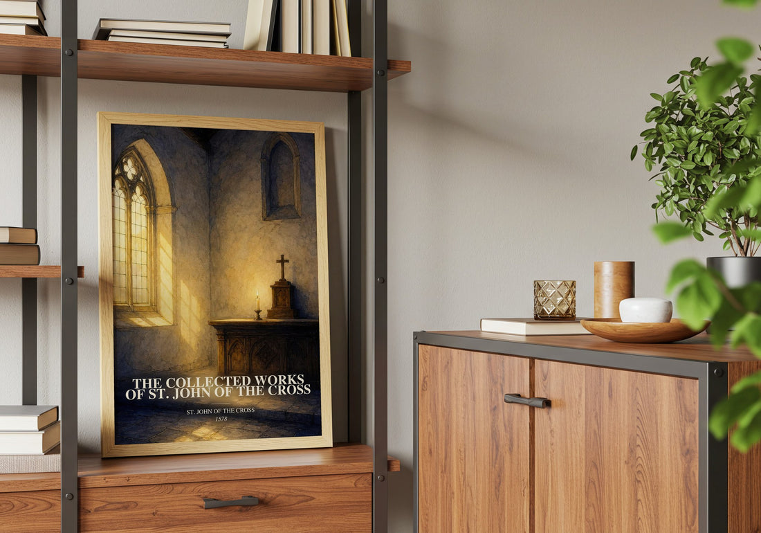 The Collected Works of St. John of the Cross book watercolour illustration paper finish options – matte satin gloss