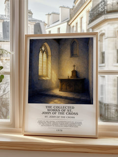 Collected Works of St. John of the Cross Bookish Wall Art by S. Cross – framed print by a bright window