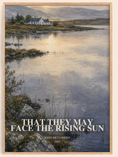 That They May Face the Rising Sun watercolour book poster by John McGahern – framed literary art print