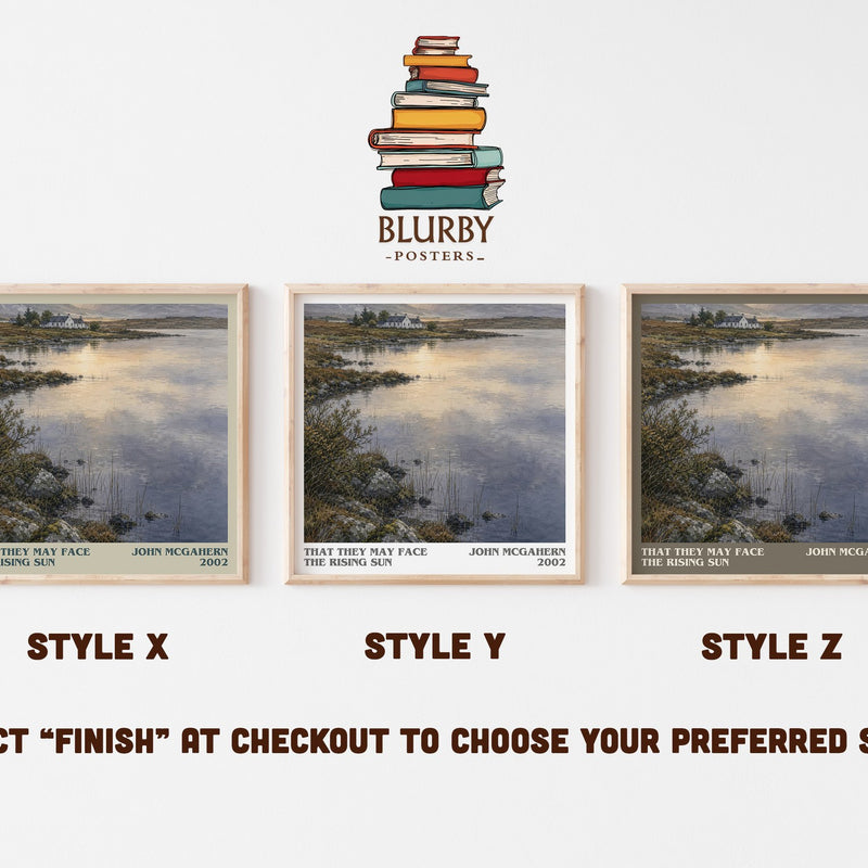 That They May Face the Rising Sun literary print in frame leaning in hallway – literary fiction wall art