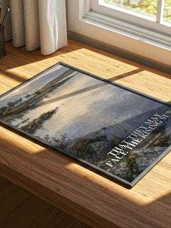 That They May Face the Rising Sun watercolour book poster framed on wall – literary fiction wall art