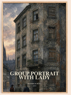 Group Portrait with Lady watercolour book poster by Heinrich Böll – framed literary art print