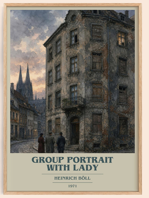 Group Portrait with Lady book cover book poster by Heinrich Böll – framed literary art print