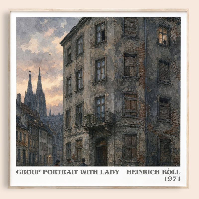 Group Portrait with Lady literary book poster by Heinrich Böll – framed literary art print