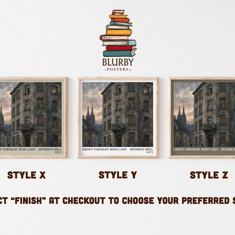 Group Portrait with Lady literary print in frame leaning in hallway – literary fiction wall art