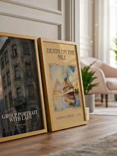 Group Portrait with Lady watercolour print framed by window – literary home decor