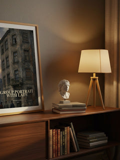 Group Portrait with Lady watercolour print on bookshelf – Heinrich Böll fan gift