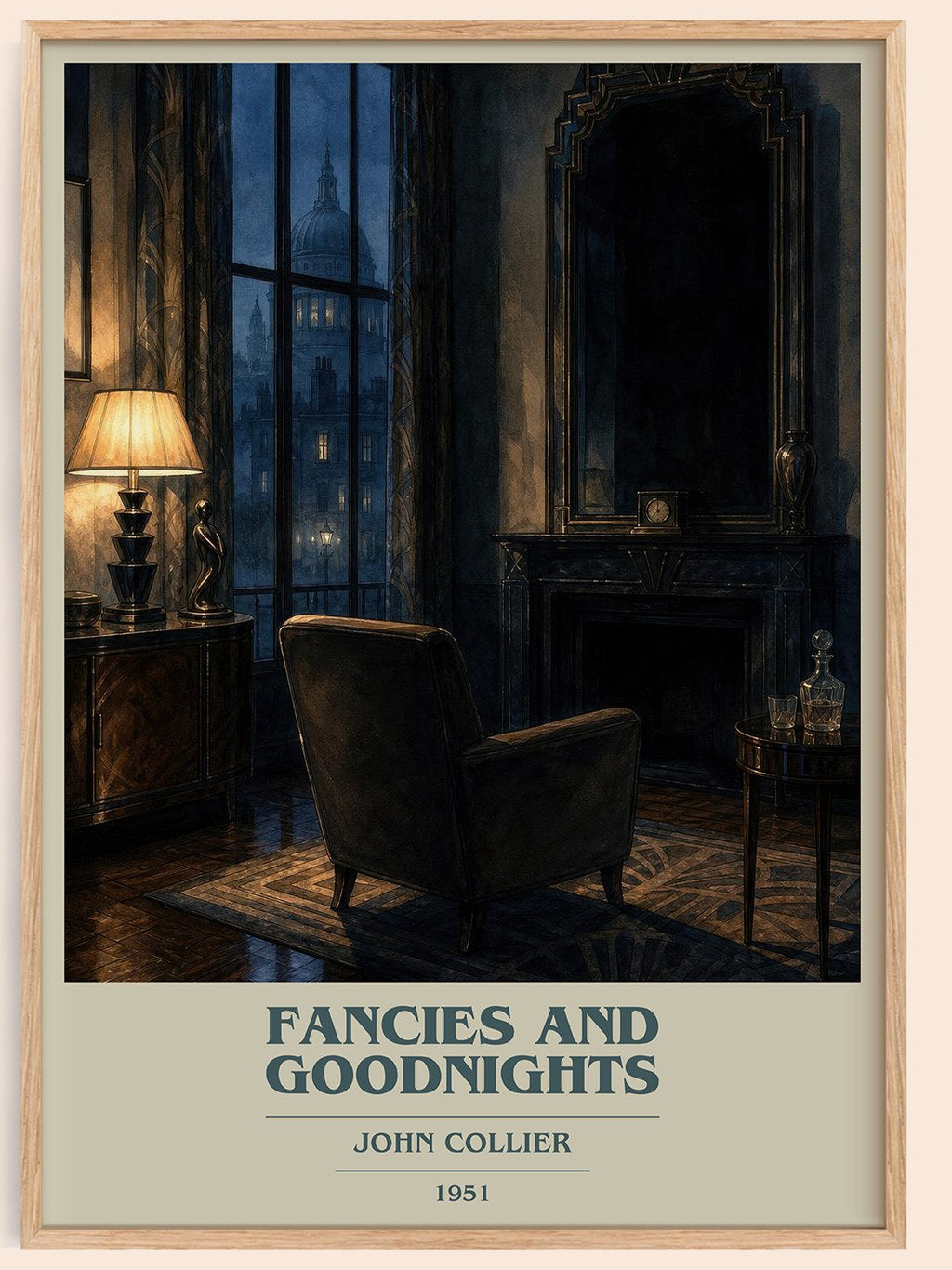 Fancies And Goodnights book cover book poster by John Collier – framed literary art print