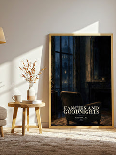 Fancies And Goodnights watercolour print in frame leaning in hallway – horror wall art