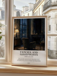 Fancies And Goodnights Bookish Wall Art by John Collier – framed print by a bright window