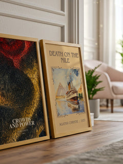 Crowds And Power watercolour print framed by window – literary home decor