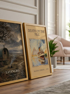 Lavengro watercolour print framed by window – literary home decor