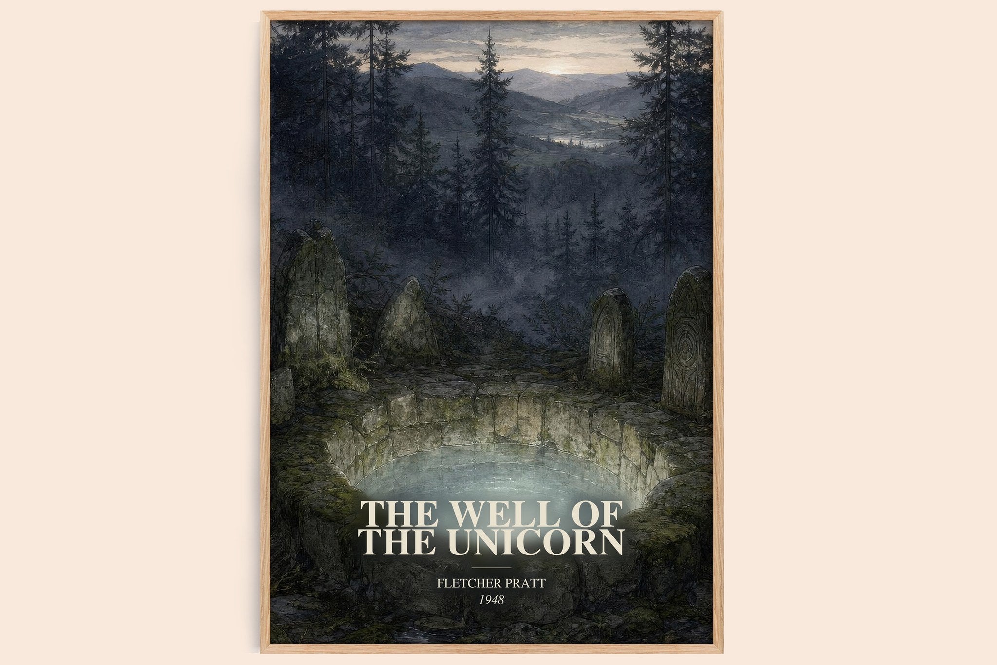 Well Of The Unicorn Book Watercolour Illustration by Fletcher Pratt