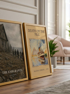 The Emigrants watercolour print framed by window – literary home decor